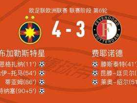 【扑克之星】布加勒斯特星4-3费耶诺德,特纳塞、蒂亚姆破门