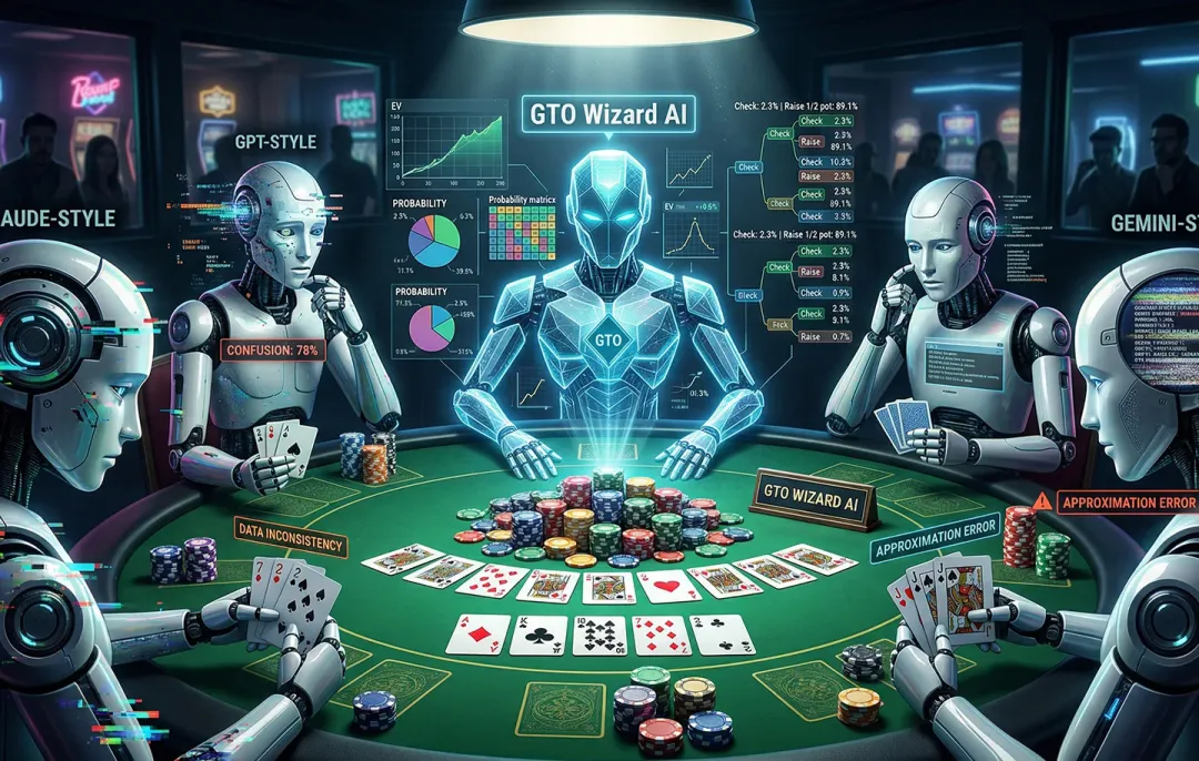 【扑克之星】大模型集体扑克“翻车”：GTO Wizard一穿二十，人类玩家暂时安全