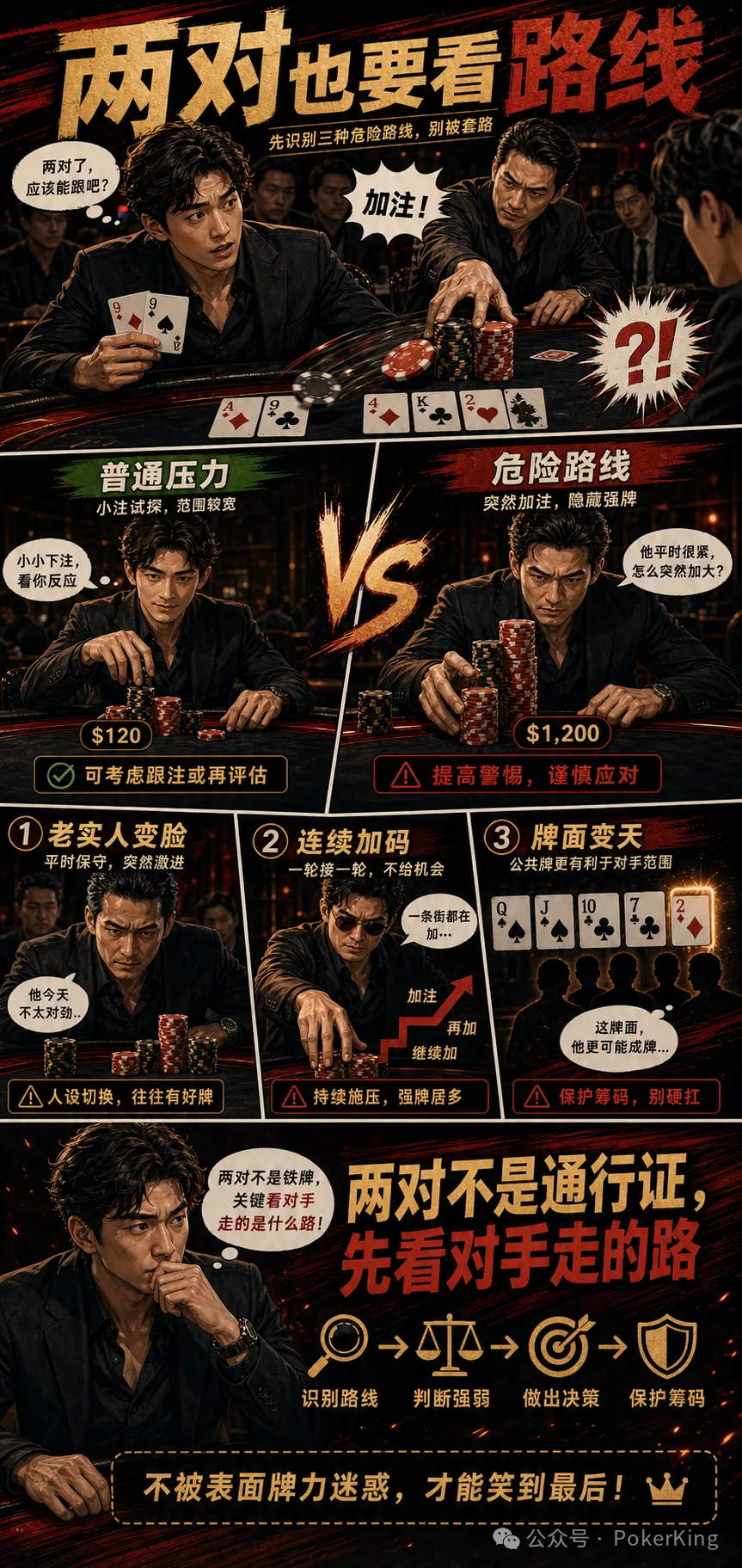 【扑克之星】两对被加注，为什么越看越危险？三条路线帮你重新估价
