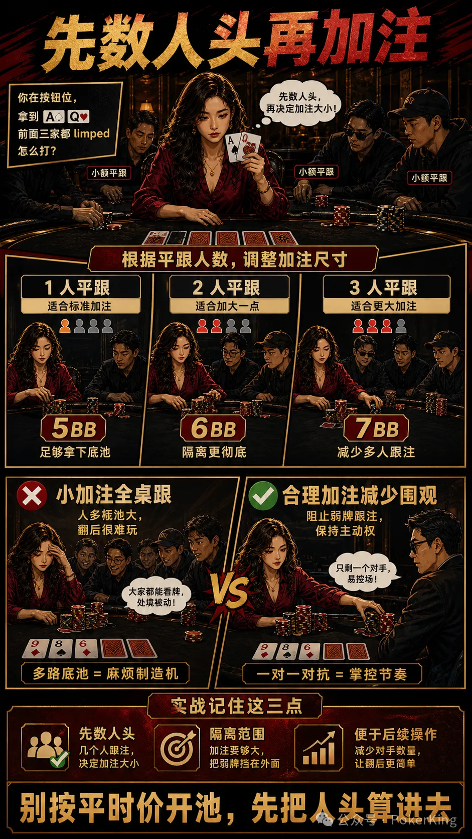 【扑克之星】多人平跟后怎么加注?先数人头,再看牌和位置