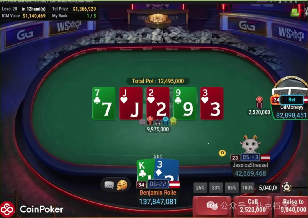 【扑克之星】他用K3做Hero Call,赢下WSOP线上金手链:别拿ICM当借口,底池赔率才是真理